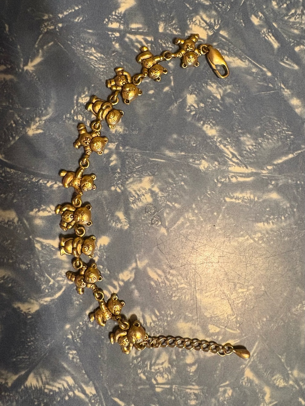 Gold Tone Teddy Bear Bracelet